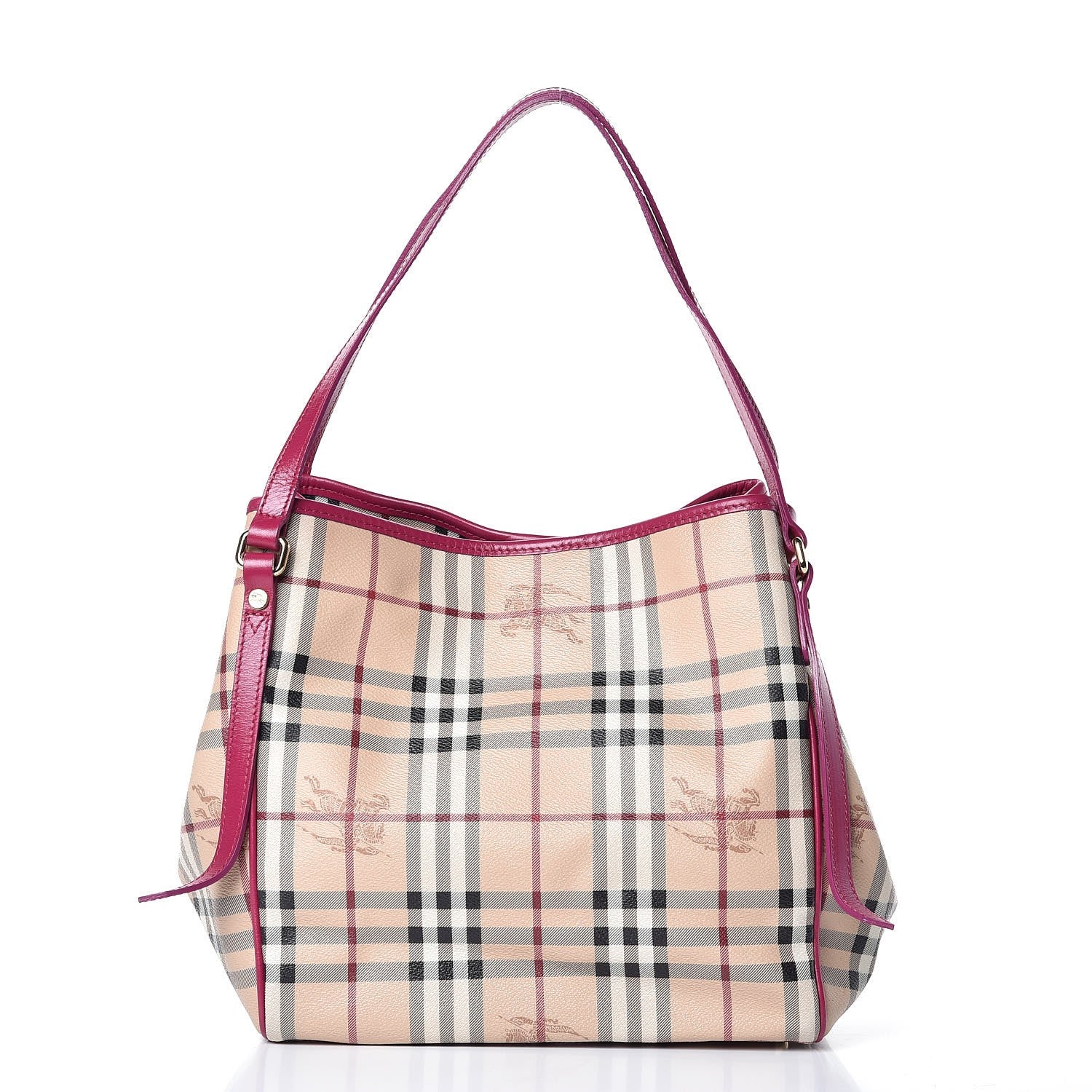 Burberry Haymarket Check Small Canterbury Tote Magenta 2 of 15