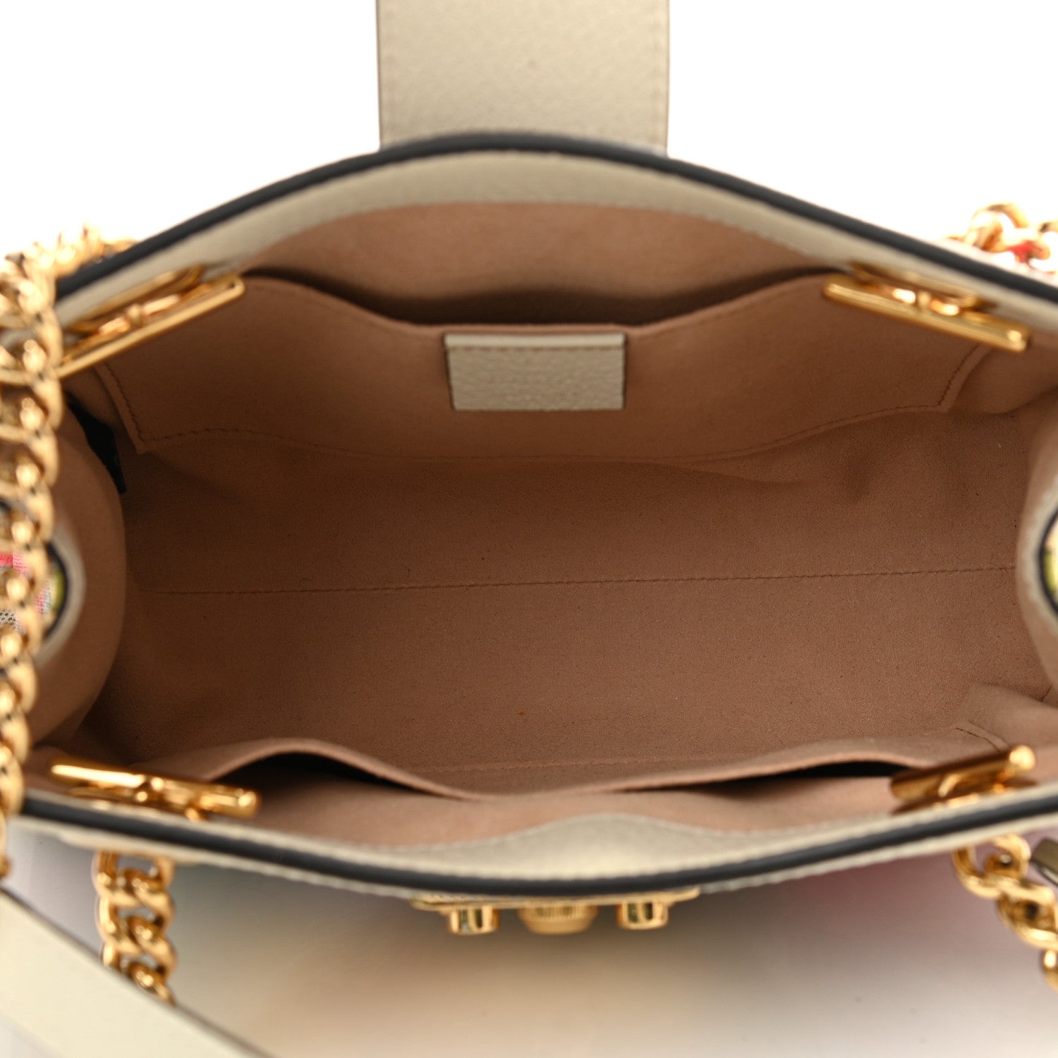 Gucci GG Supreme Monogram Flora Textured Calfskin Small Padlock Tote Beige Ebony Multicolor Mystic White 5 of 11