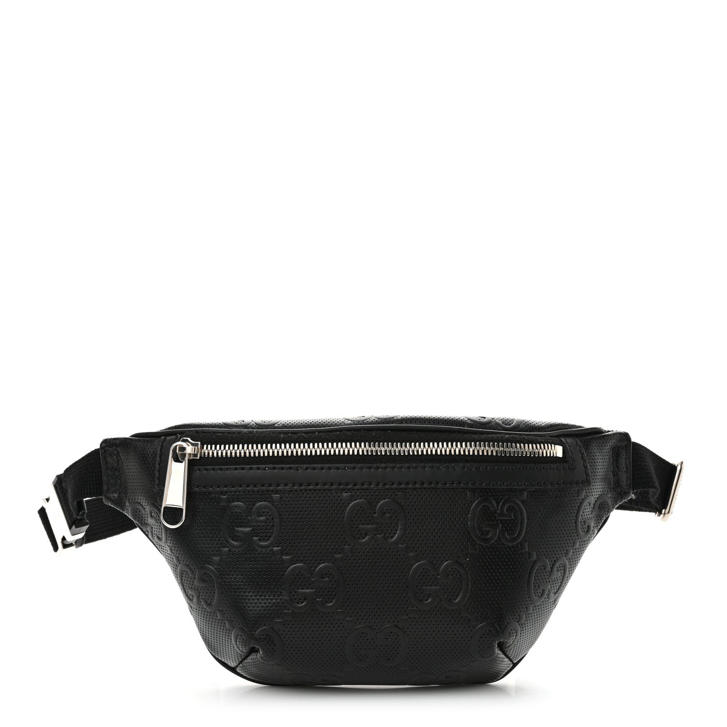 Gucci Calfskin GG Tennis Embossed Belt Bag Black 1 of 12
