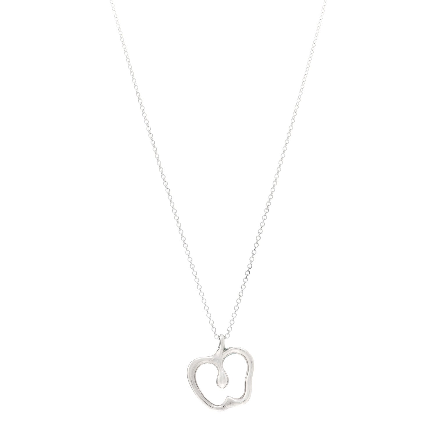 Tiffany Sterling Silver Elsa Peretti Apple Pendant Necklace 1 of 4