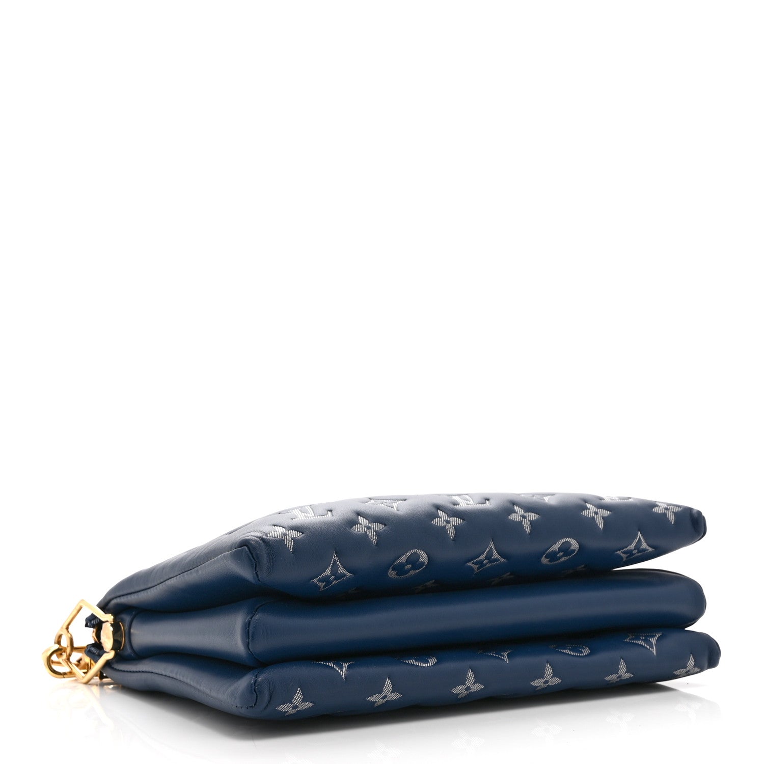 Louis Vuitton Lambskin Embossed Monogram Coussin PM Denim Blue 4 of 9