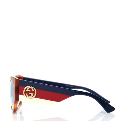 Gucci Acetate Web Oversized Frame Rectangle Sunglasses GG0276S Havana 3 of 8