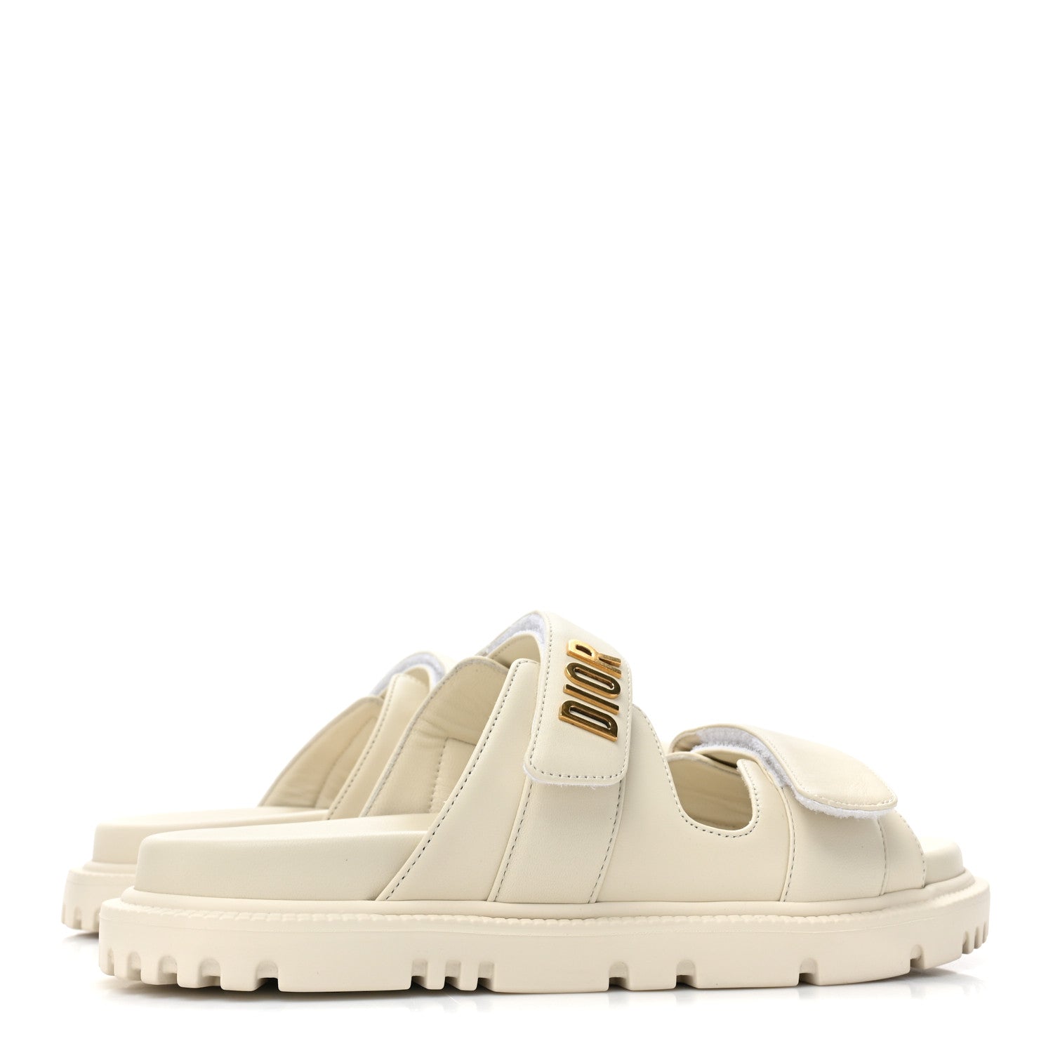 Christian Dior Lambskin Dioract 10mm Sandals 36 Off White 4 of 8