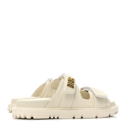 Christian Dior Lambskin Dioract 10mm Sandals 36 Off White 4 of 8