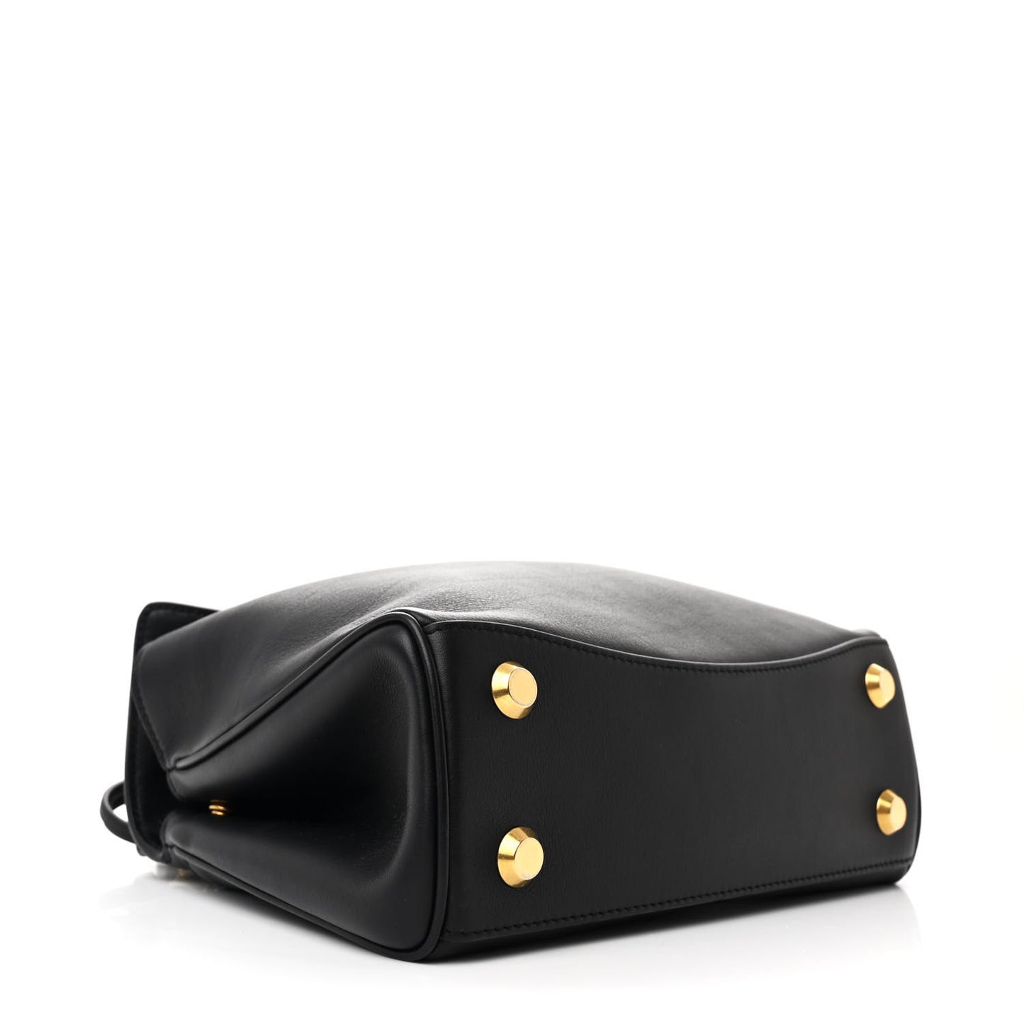 Natural Smooth Calfskin Mini Rodeo Top Handle Handbag Black