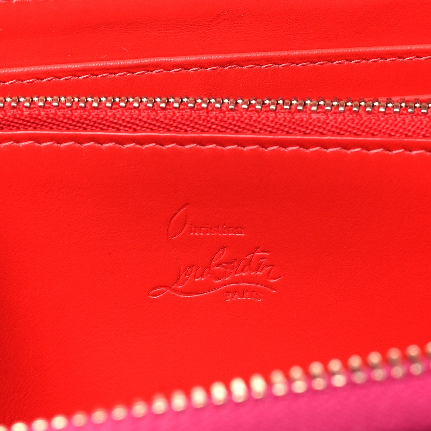 Christian Louboutin Patent Panettone Spiked Zip Around Wallet Ultra Rose 6 of 8
