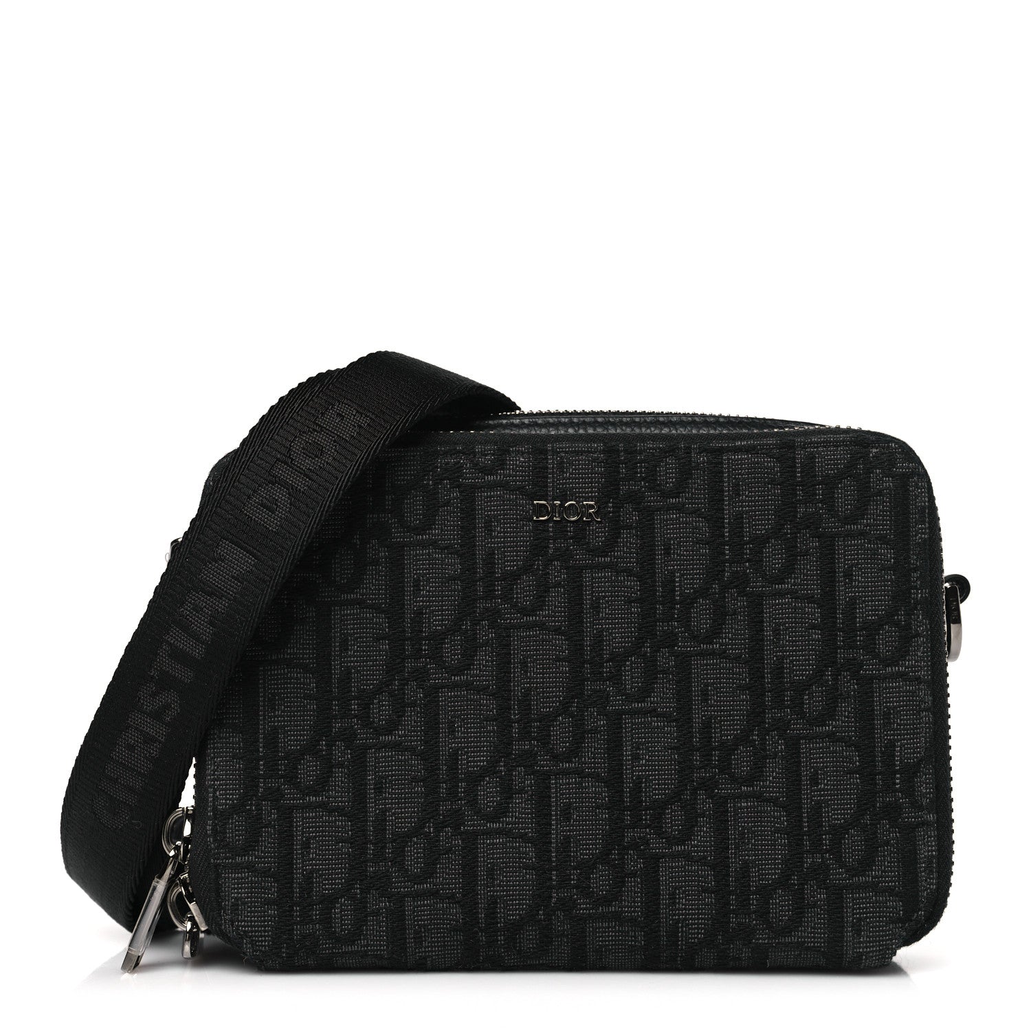 Christian Dior Oblique Zipped With Strap Pouch Black 1 of 10