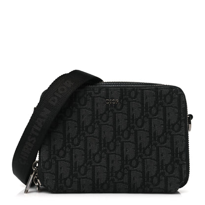 Christian Dior Oblique Zipped With Strap Pouch Black 1 of 10