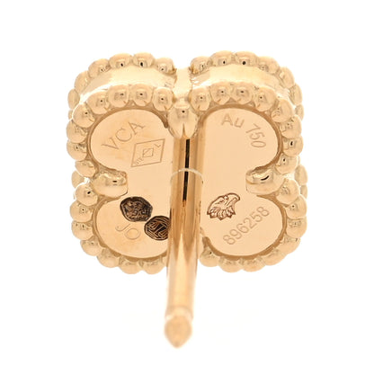 Van Cleef & Arpels 18K Yellow Gold Mother of Pearl Sweet Alhambra Earrings 4 of 5
