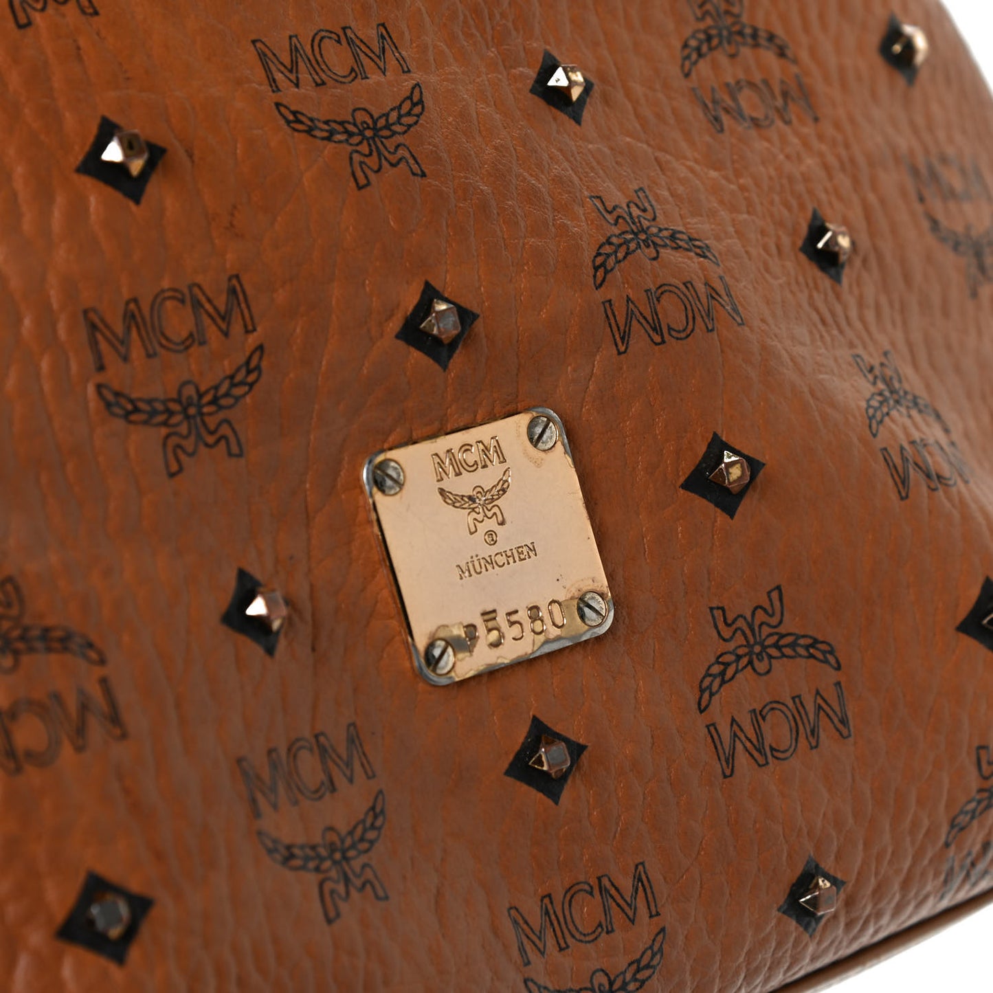 Visetos Studded Hobo Cognac