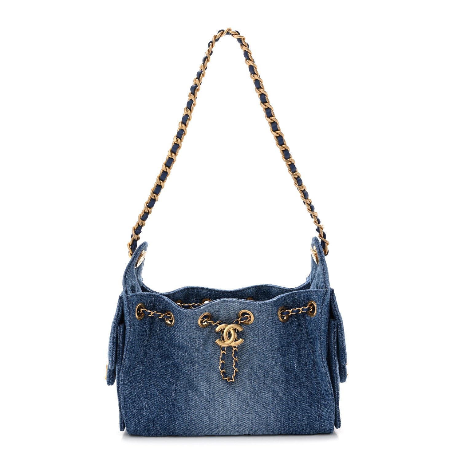 Chanel Washed Denim Quilted Mini Chanel 25 Handbag Blue 1 of 11