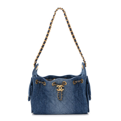 Chanel Washed Denim Quilted Mini Chanel 25 Handbag Blue 1 of 11