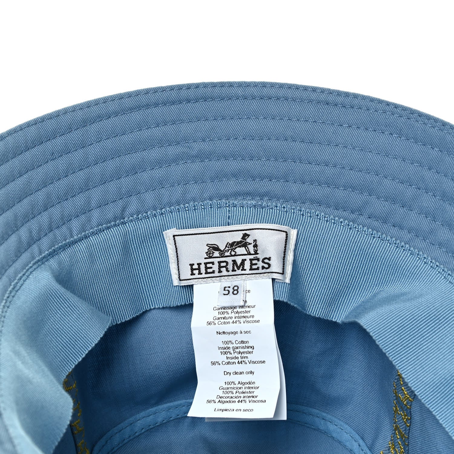 Hermes Washed Cotton Calvi Bucket Hat 58 4 of 4