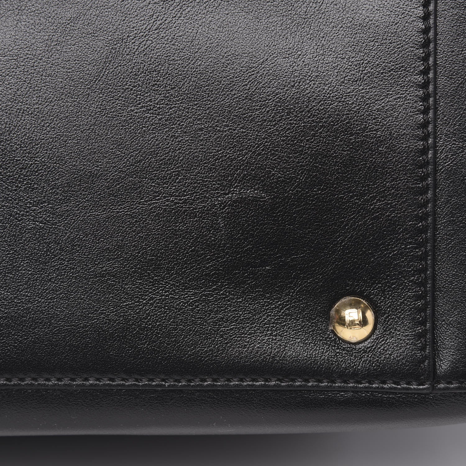 Fendi Vitello Glacier Medium FF Tote Black 10 of 11