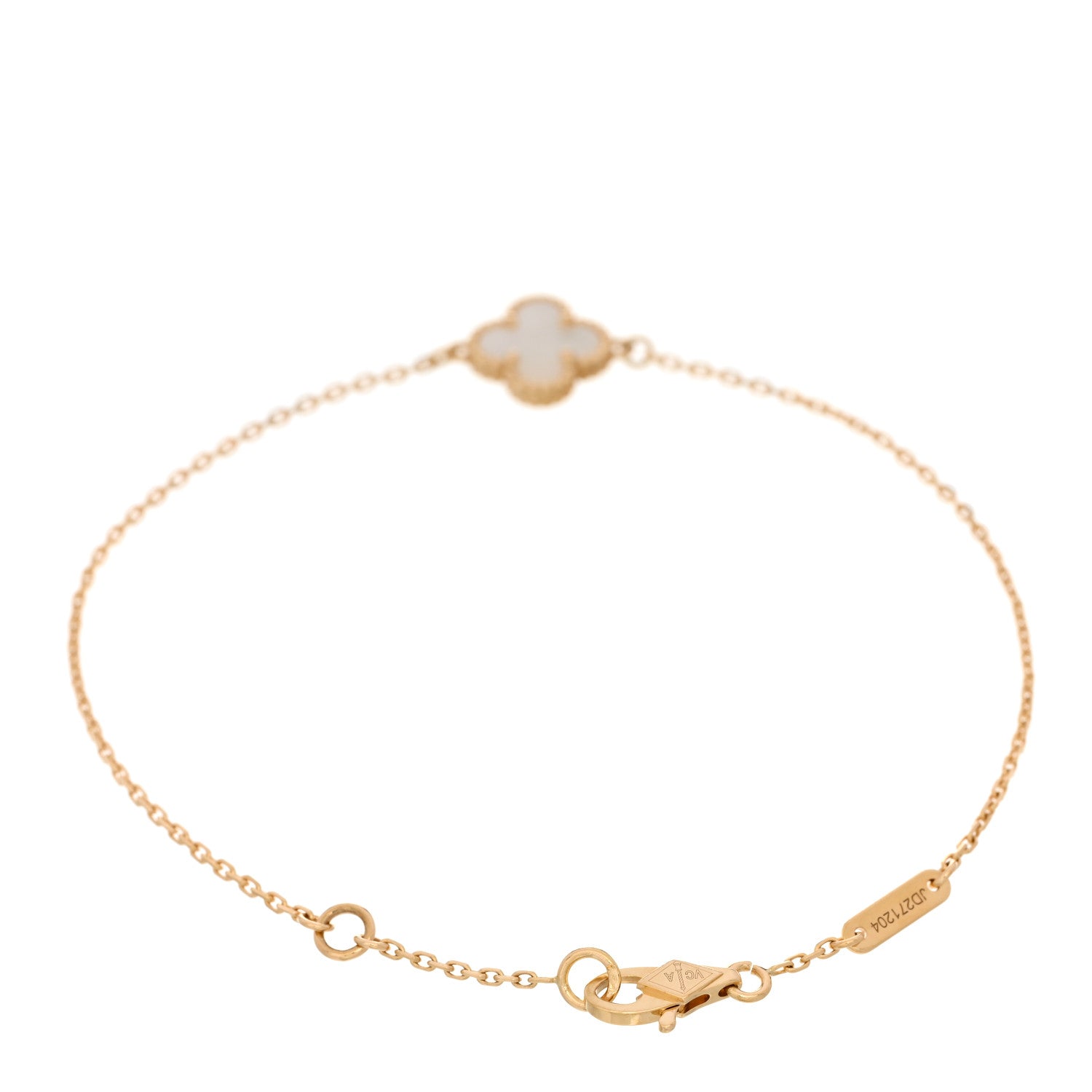 Van Cleef & Arpels 18K Yellow Gold Mother of Pearl Sweet Alhambra Bracelet 2 of 4