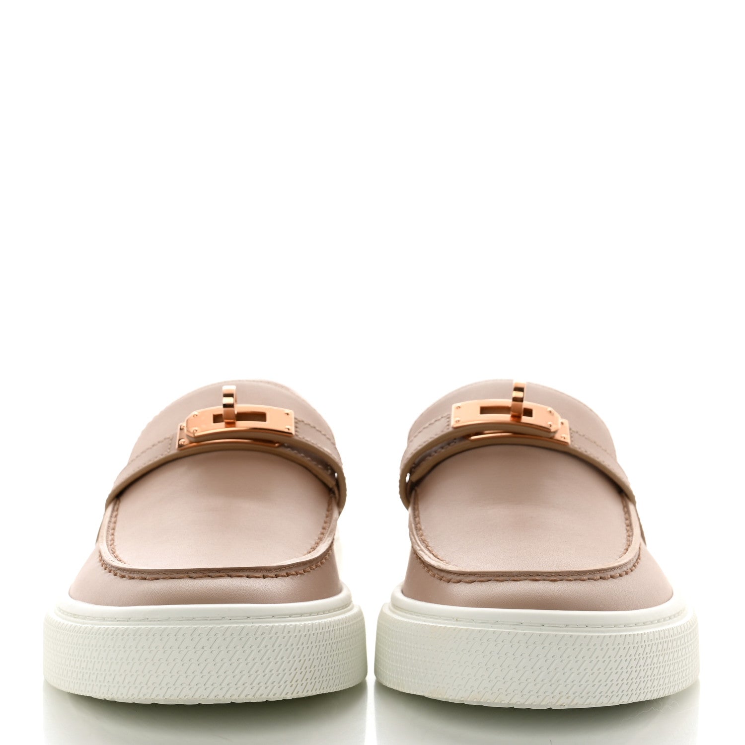 Hermes Calfskin Game Slip On Sneakers 38 Beige Nude 2 of 8