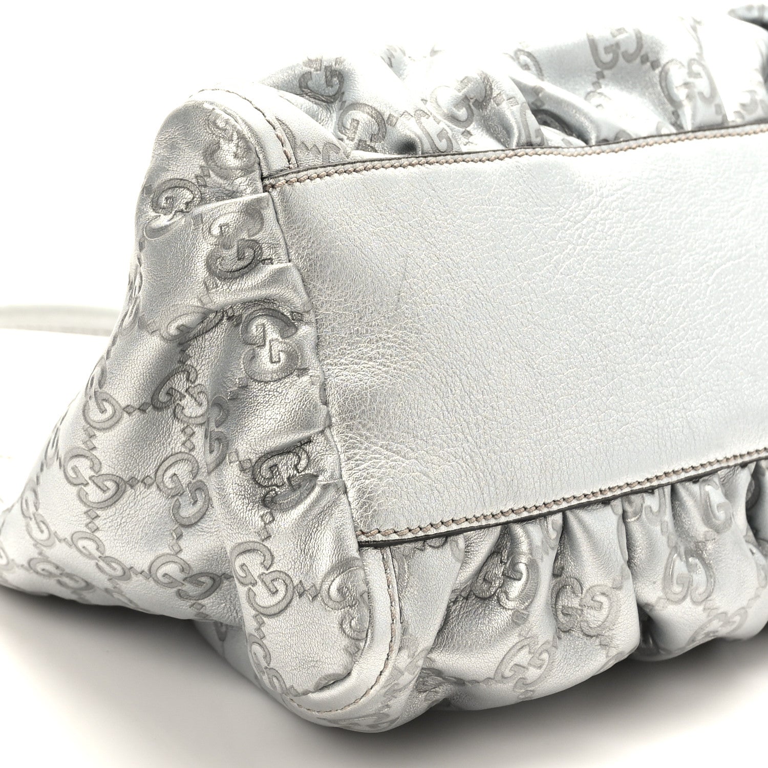 Gucci Metallic Guccissima Medium D Gold Hobo Silver 8 of 10