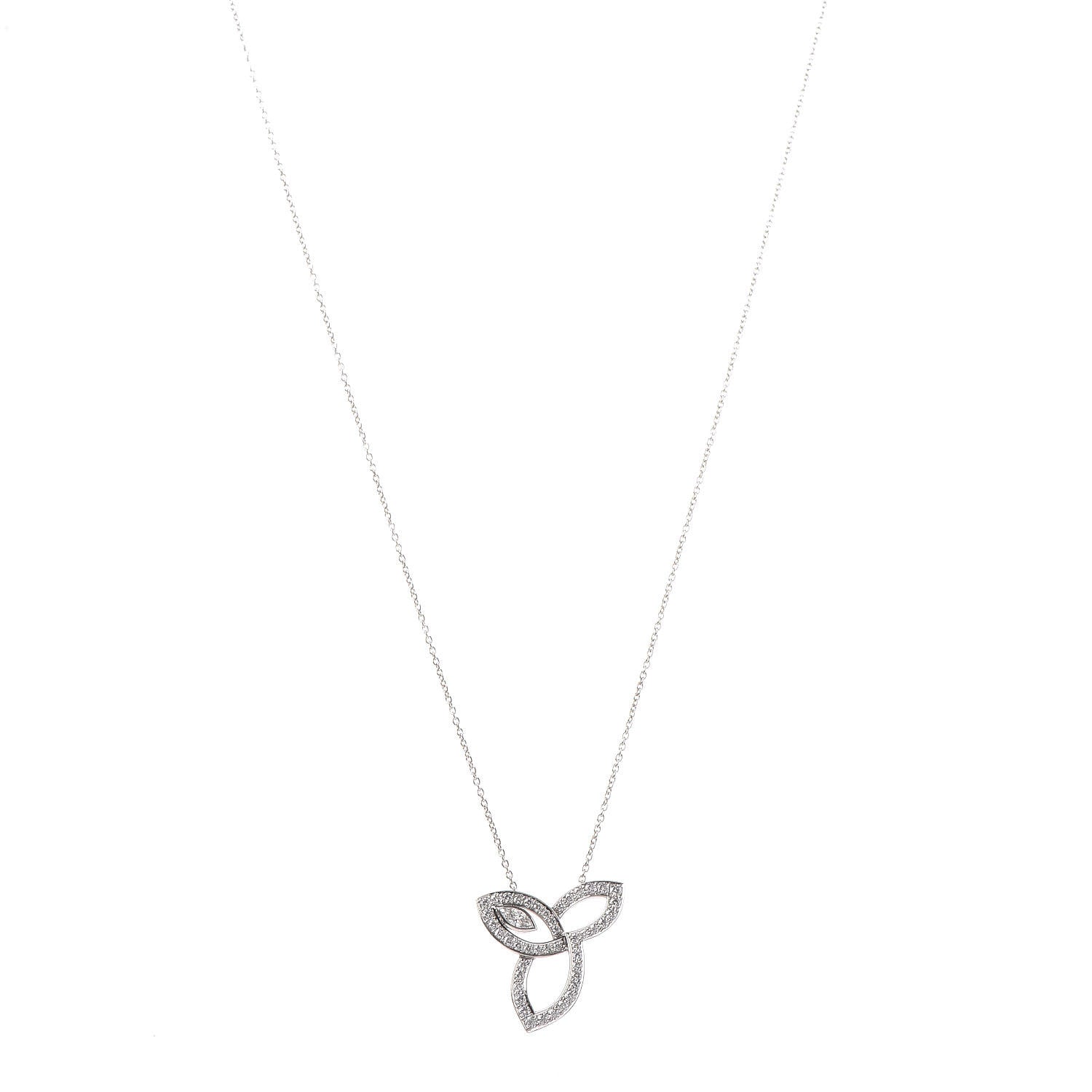 Harry Winston Platinum Diamond Lily Cluster Pendant Necklace 1 of 7