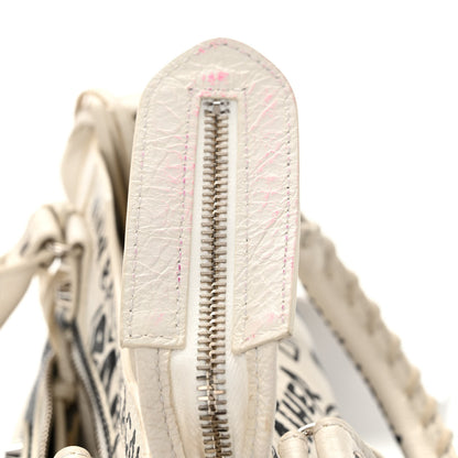 Balenciaga Agneau Arena Graffiti All Over Classic Silver Hardware Mini City White Black 10 of 10
