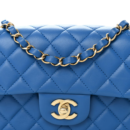 Chanel Lambskin Quilted Mini Rectangular Flap Blue 8 of 10