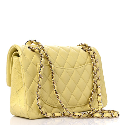 Chanel Caviar Quilted Small Double Flap Yellow 3 of 9