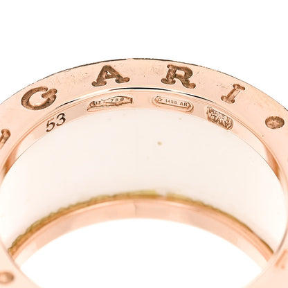 Bulgari 18K Rose Gold White Ceramic B.Zero1 Four-Band Ring 53 6.25 4 of 5