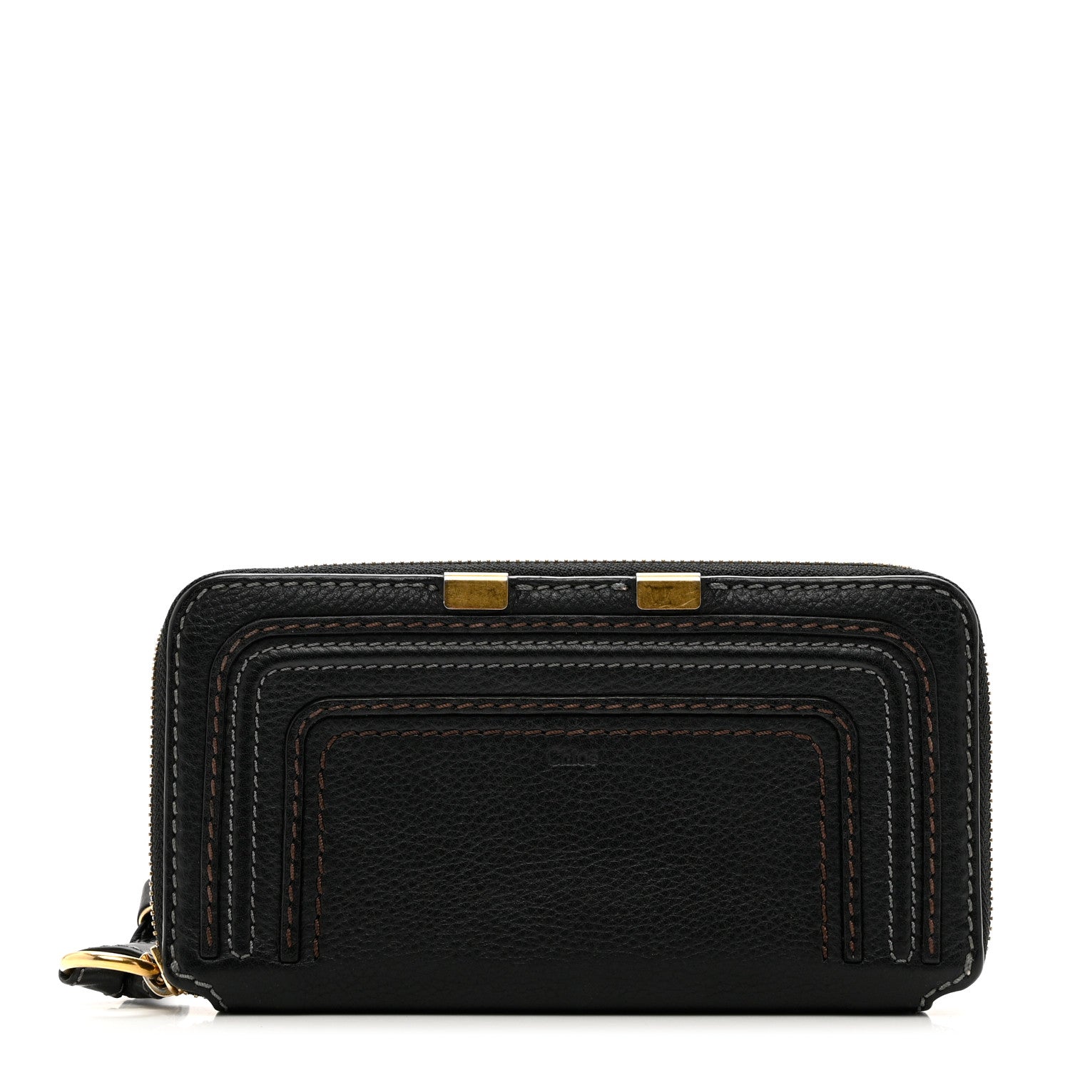 Chloe Grained Calfskin Marcie Long Zip Around Wallet Black 1 of 7