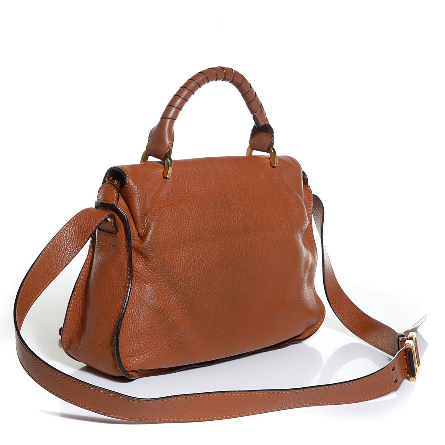 Calfskin Medium Marcie Top Handle Bag Tan