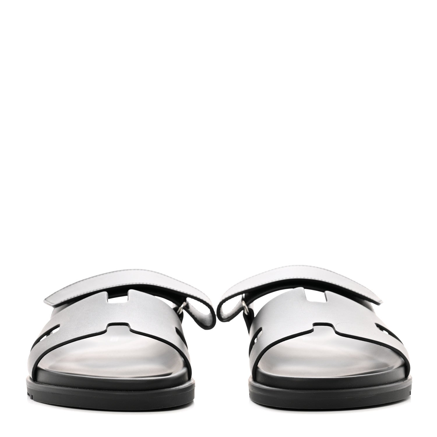Hermes Calfskin Mens Chypre Sandals 41.5 Black 2 of 8