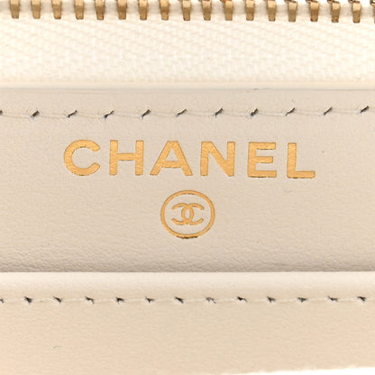 Chanel Caviar Quilted Large Gusset Zip Around Wallet White 7 of 11