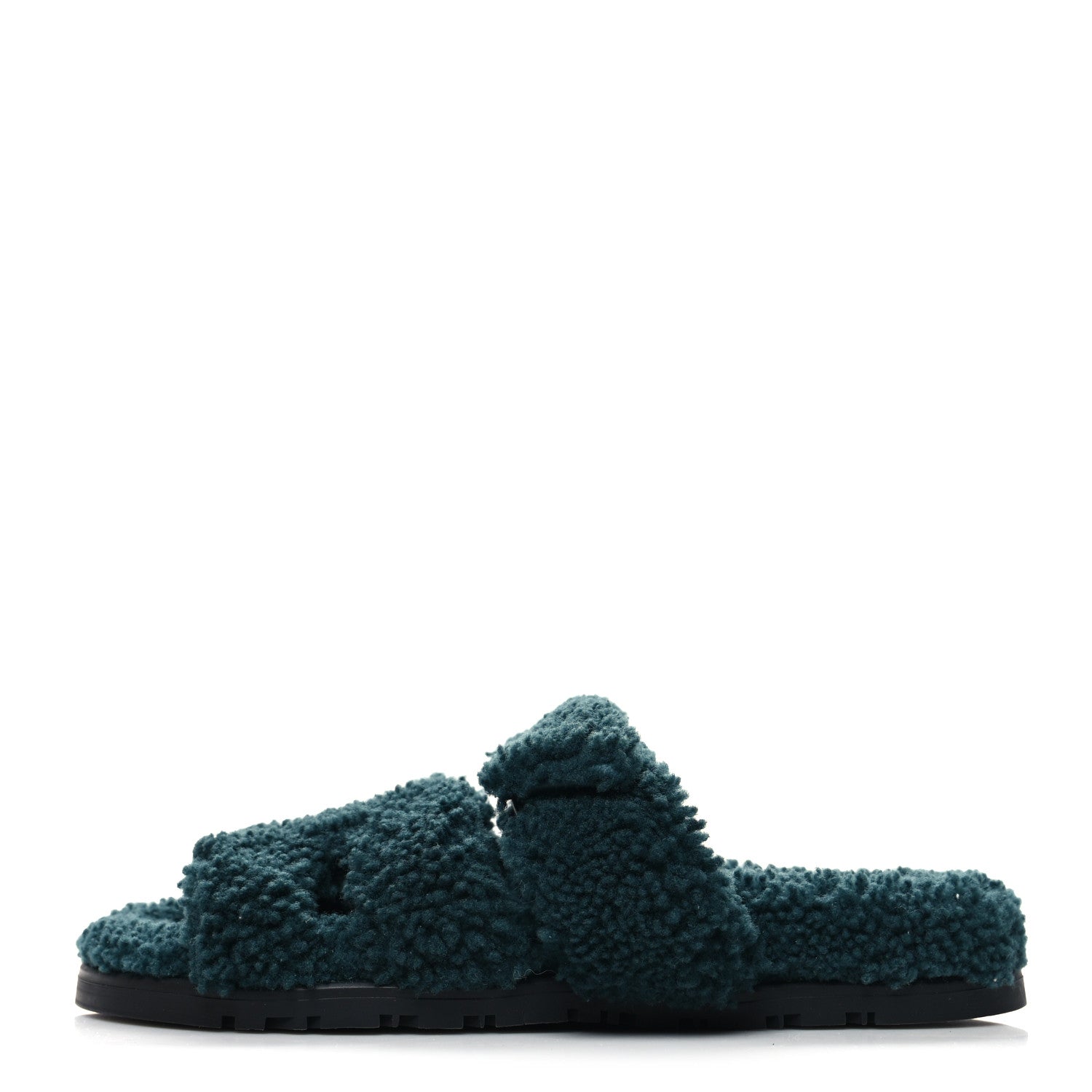 Hermes Woolskin Womens Chypre Sandals 36 Vert Anglais 1 of 8