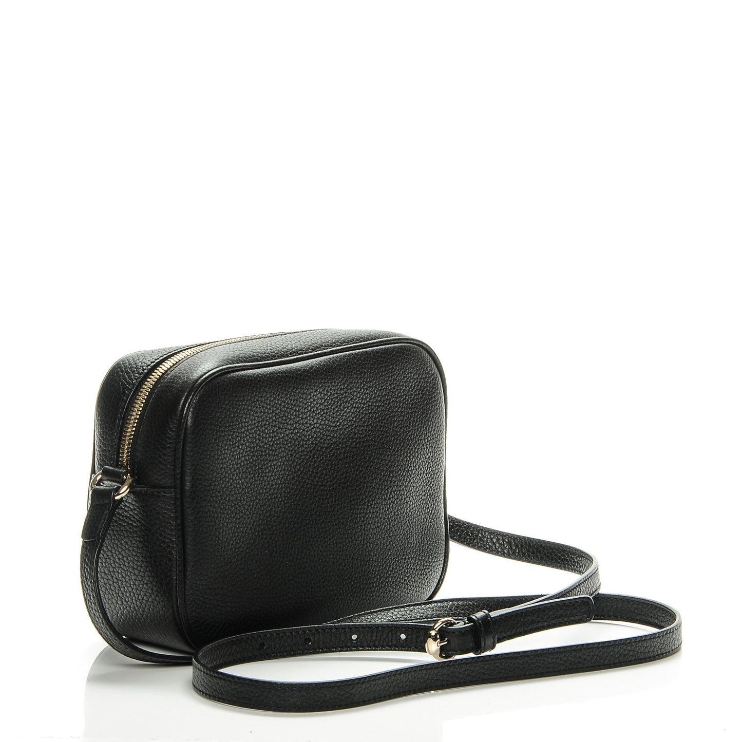 Pebbled Calfskin Small Soho Disco Bag Black