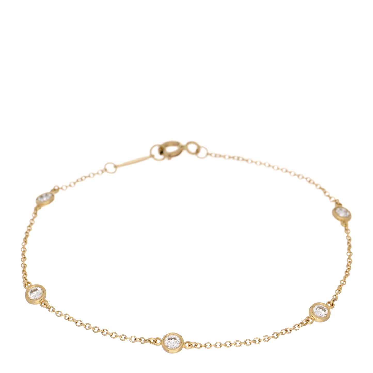 18K Yellow Gold Diamond .35ctw Elsa Peretti Diamonds by the Yard Station Bracelet