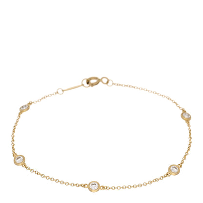 Tiffany 18K Yellow Gold Diamond .35ctw Elsa Peretti Diamonds by the Yard Station Bracelet 1 of 4