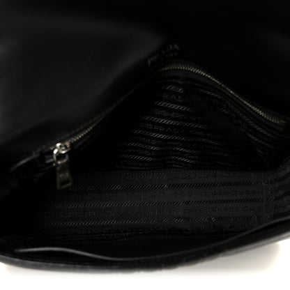 Prada Soft Calfskin Impunture Diagramme Large Chain Flap Shoulder Bag Black 5 of 10
