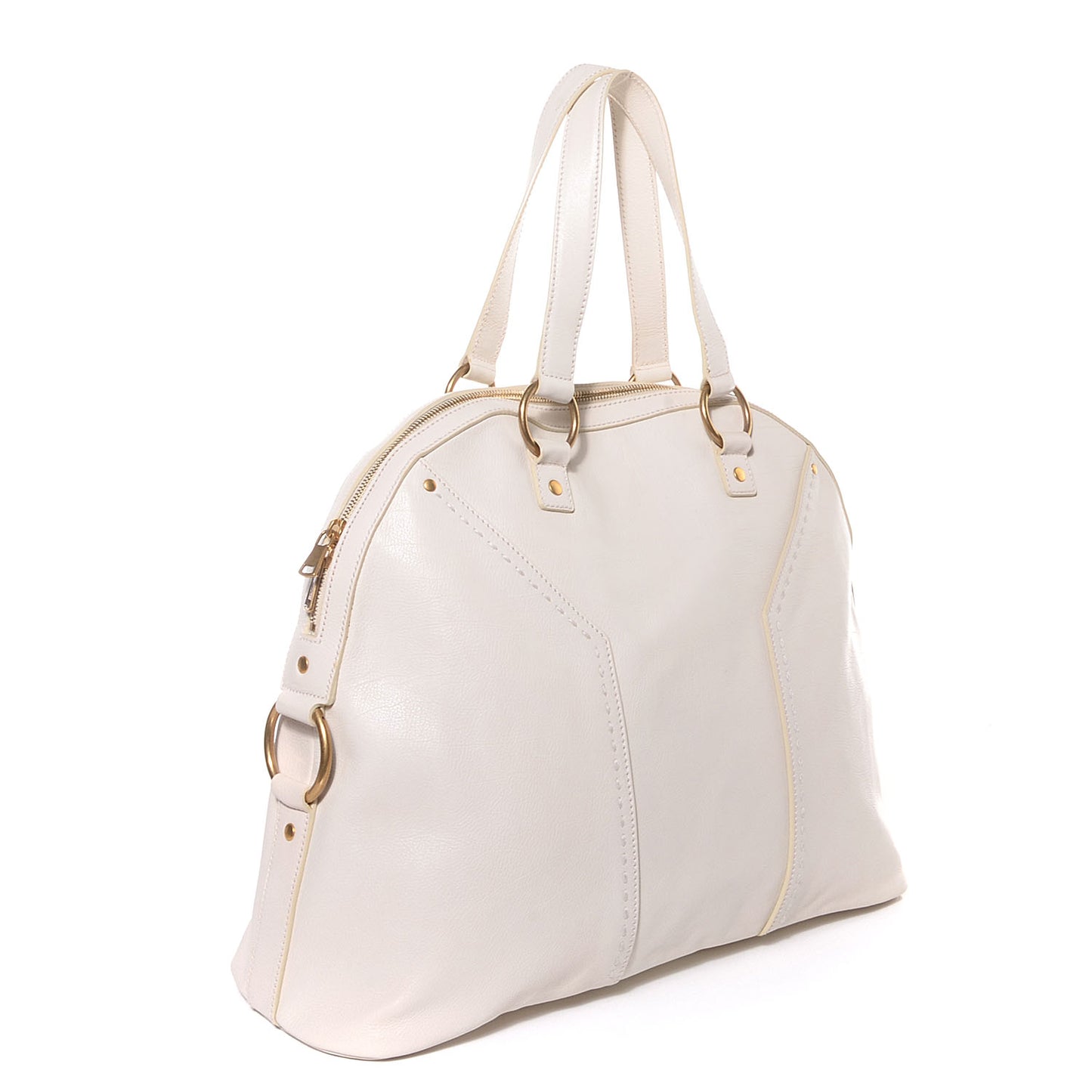 Leather Oversized Muse Ivory
