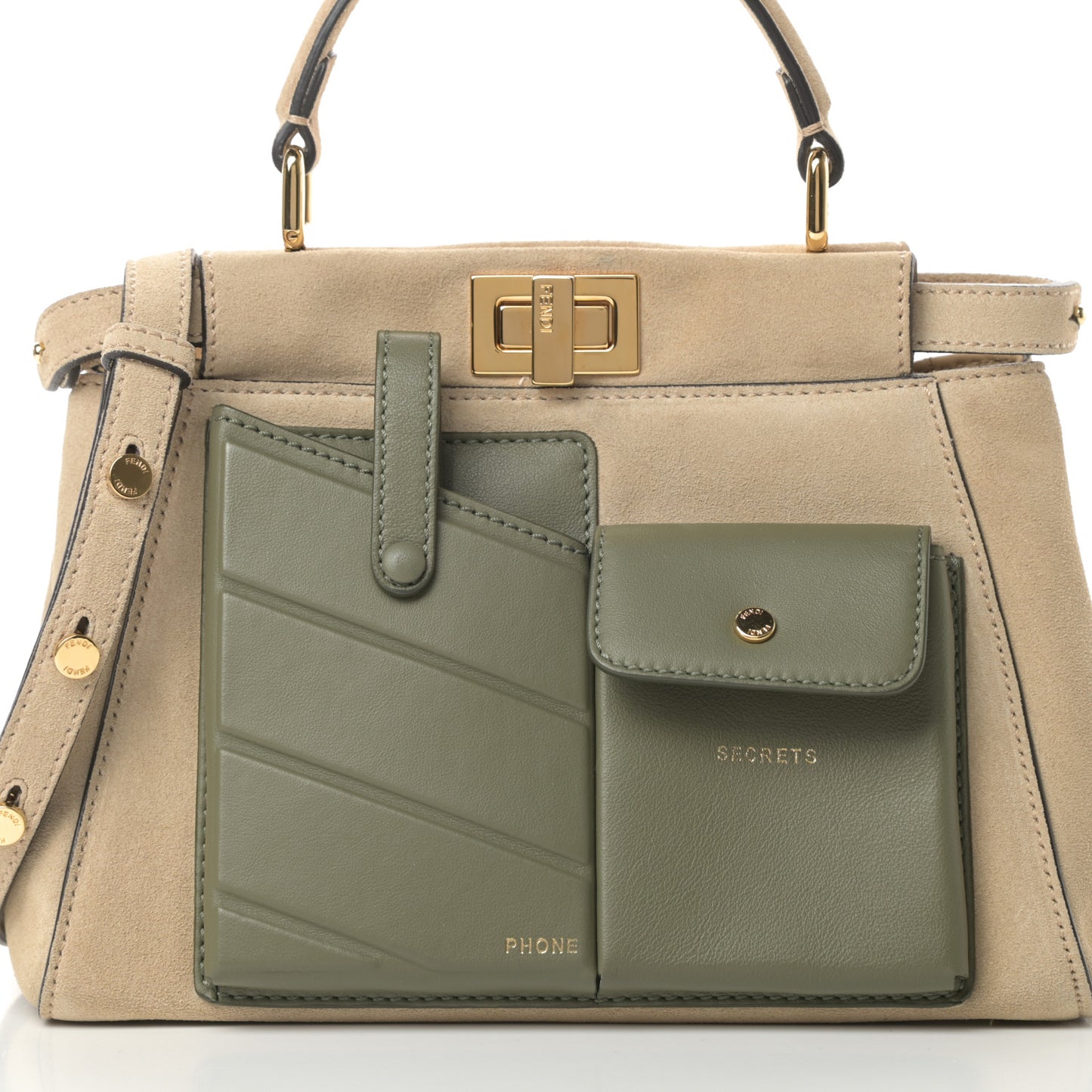 Suede Shiny Nappa Mini Pocket Peekaboo Iconic Satchel Nude Equatore