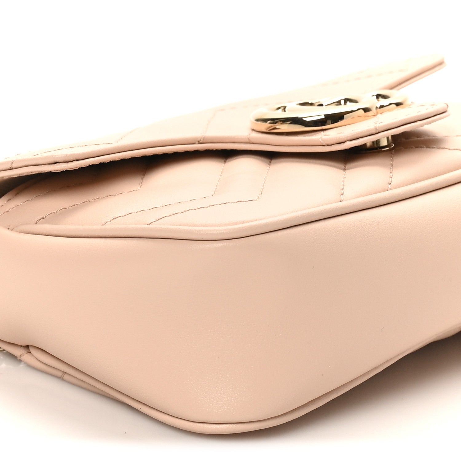 Gucci Calfskin Matelasse Super Mini GG Marmont Shoulder Bag Beige 9 of 10