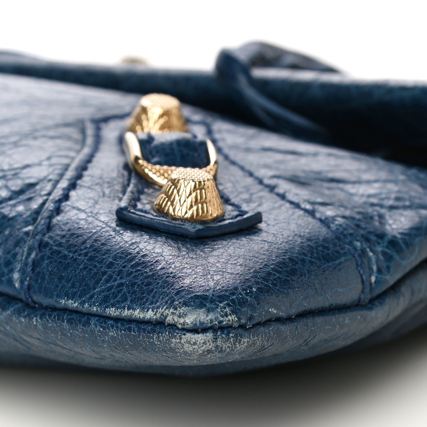 Agneau Giant 12 Gold Hardware Envelope Clutch Bleu Mineral