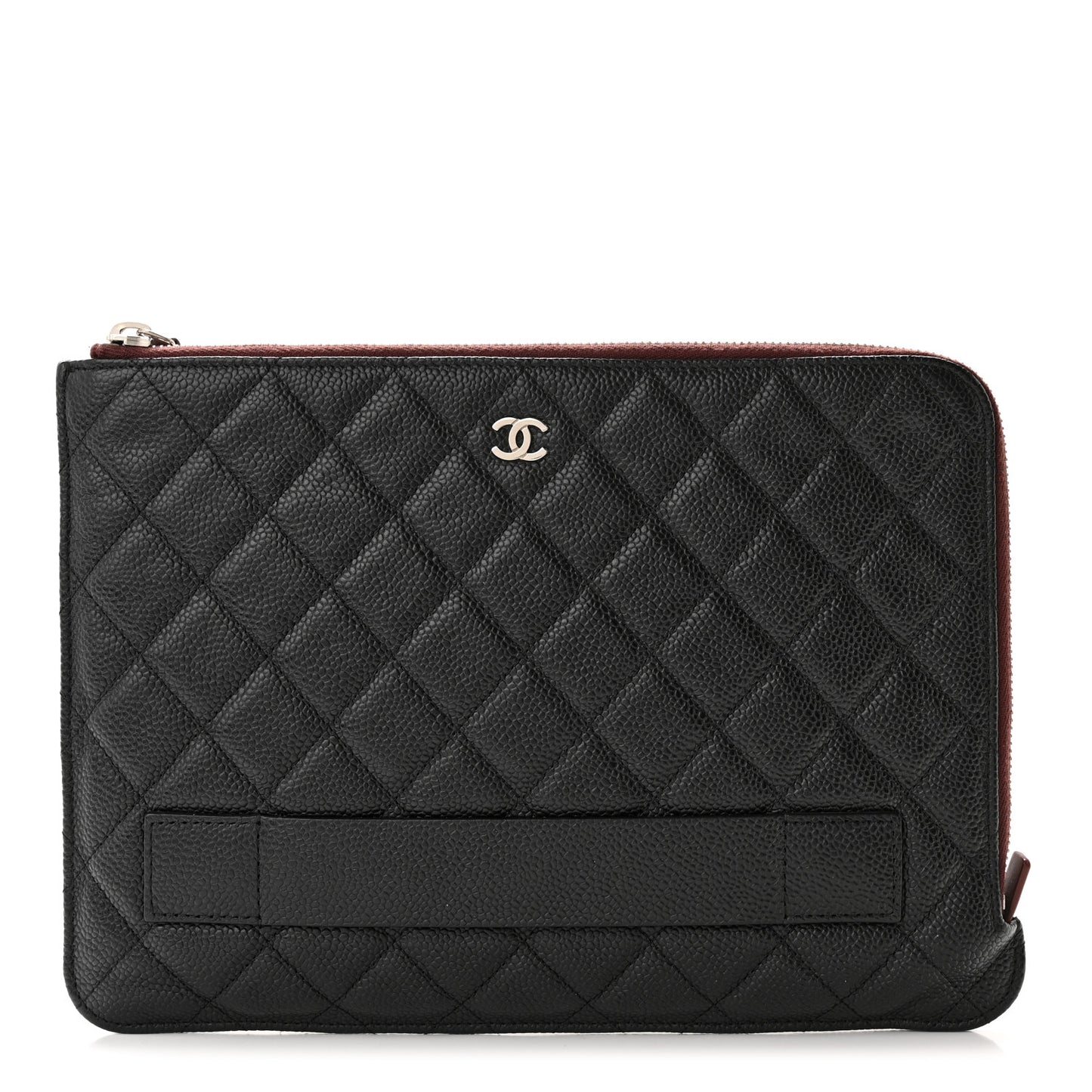 Caviar Quilted Medium Slide Pouch Black
