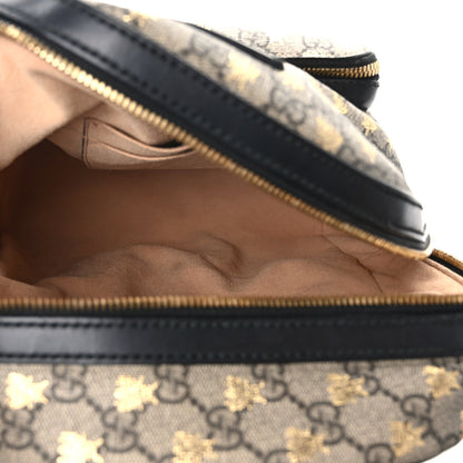 Gucci GG Supreme Monogram Bees Print Small Day Backpack Beige Oro Black 5 of 10