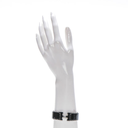 Hermes Enamel Wide Clic Clac H Bracelet GM Black 2 of 4