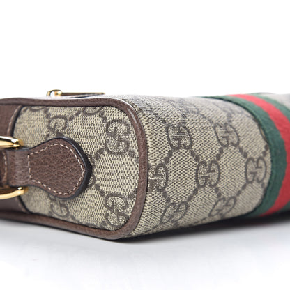 Gucci GG Supreme Monogram Web Mini Ophidia Shoulder Bag Brown 8 of 11