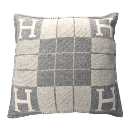 Hermes Wool Cashmere Avalon III Pillow PM Ecru Gris Clair 1 of 3