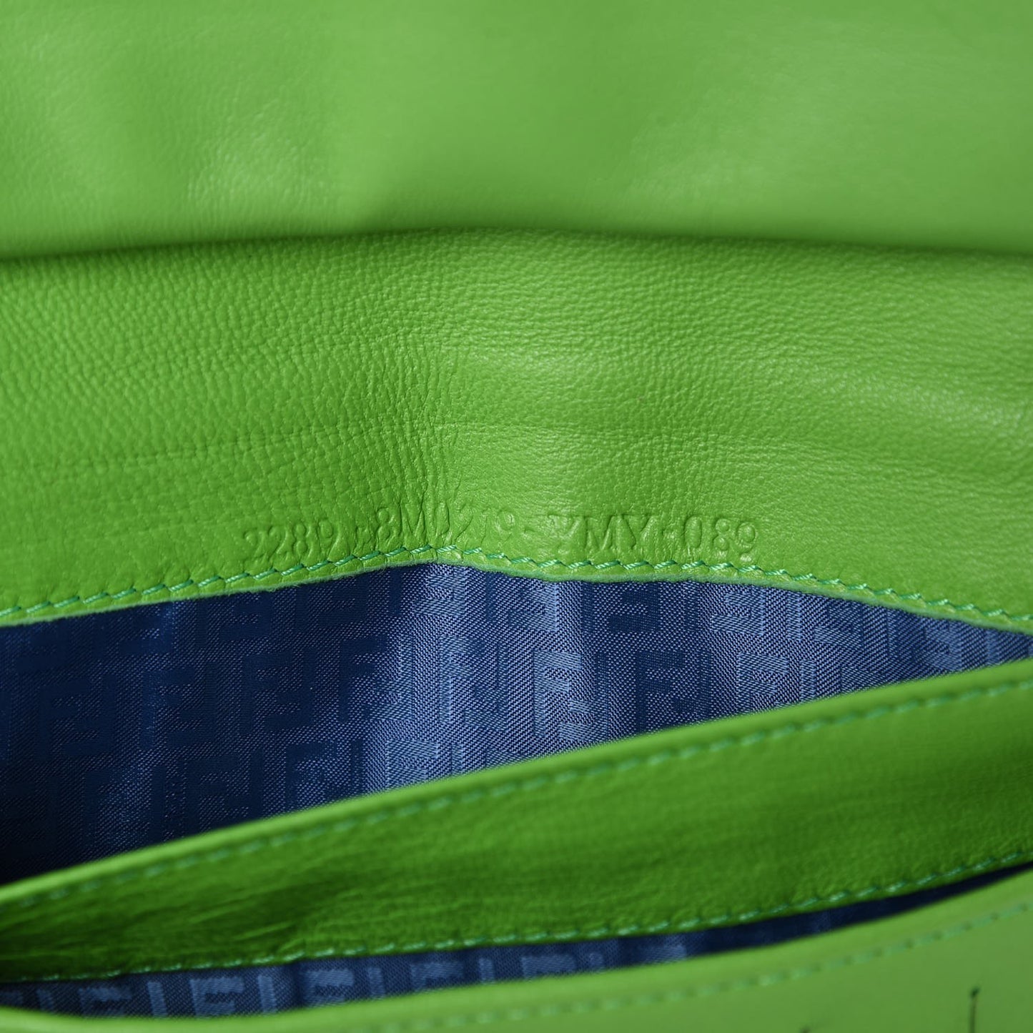 Nappa Logo Embossed Long Wallet On Chain Green