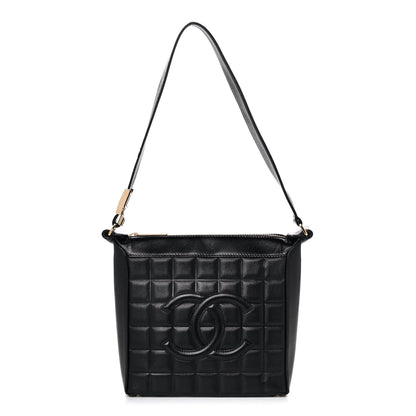 Chanel Lambskin Chocolate Bar Quilted Small Shoulder Bag Black 1 of 9