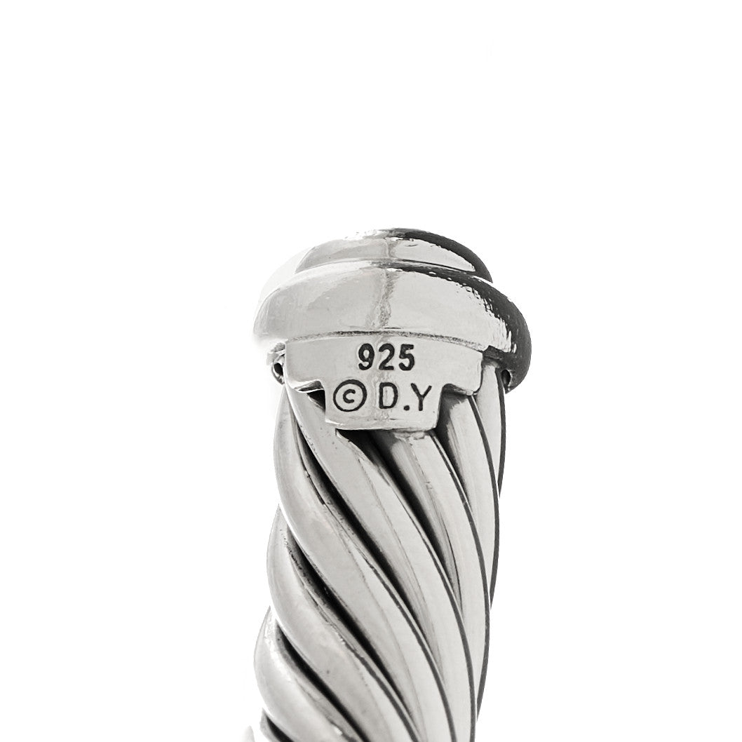 David Yurman Sterling Silver Diamond 7mm Cable Classics Station Bracelet 3 of 3