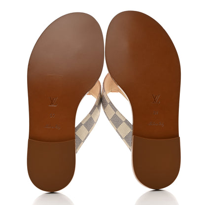 Louis Vuitton Damier Azur Sunny Flat Thong Sandals 37 5 of 8