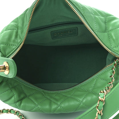 Chanel Lambskin Quilted Large Perfect Meeting Hobo Green 5 of 11