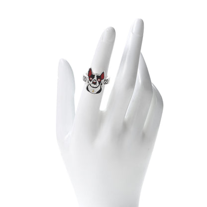 Gucci Sterling Silver Enamel Orso Ring 52 6 2 of 5